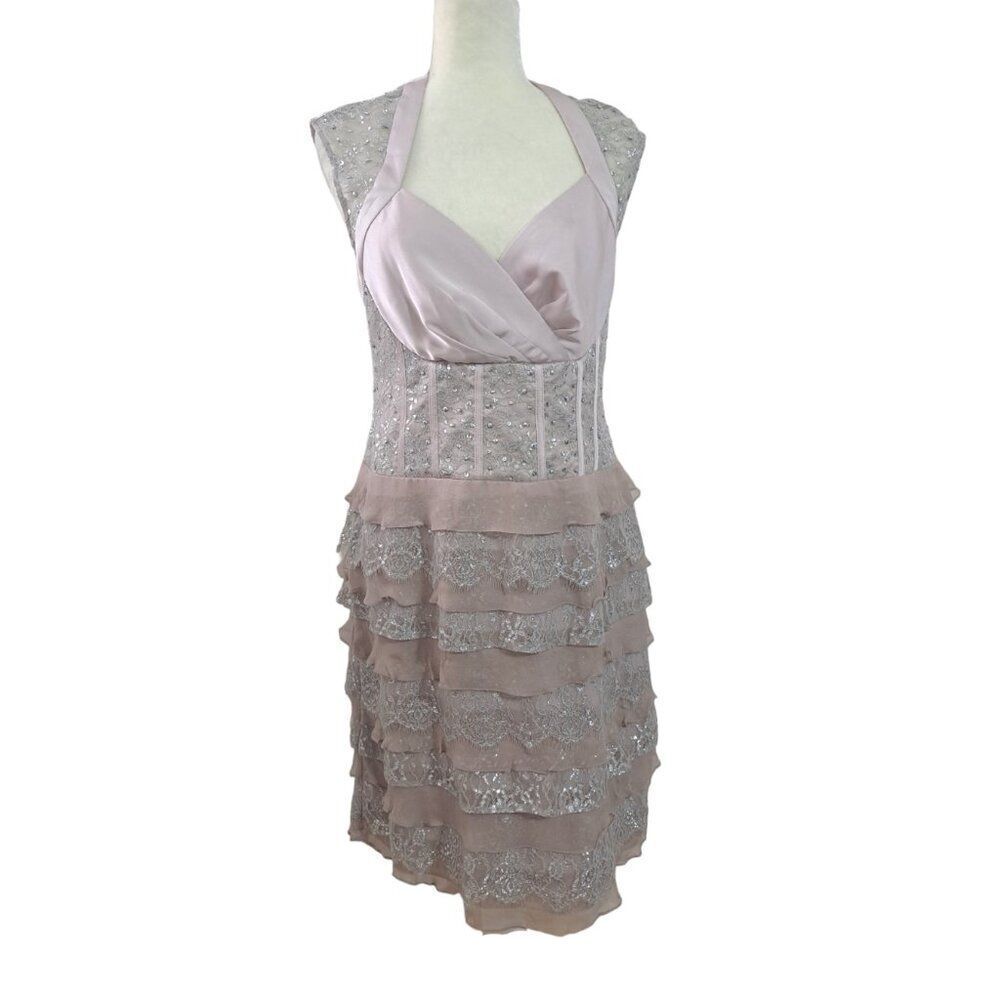 Decode 1.8 Women's Sequin Party Cocktail Wedding Open Back Grey Silver Dress 12